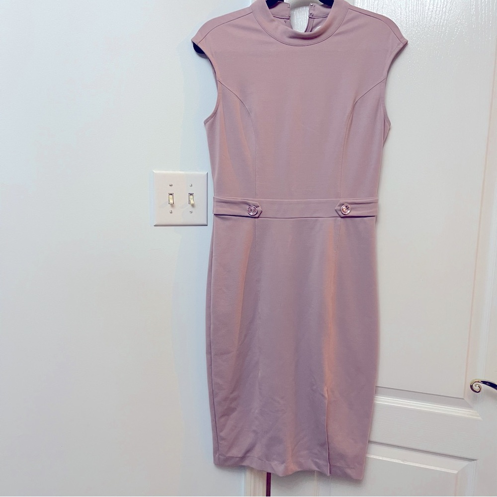 Mock neck slim dress
